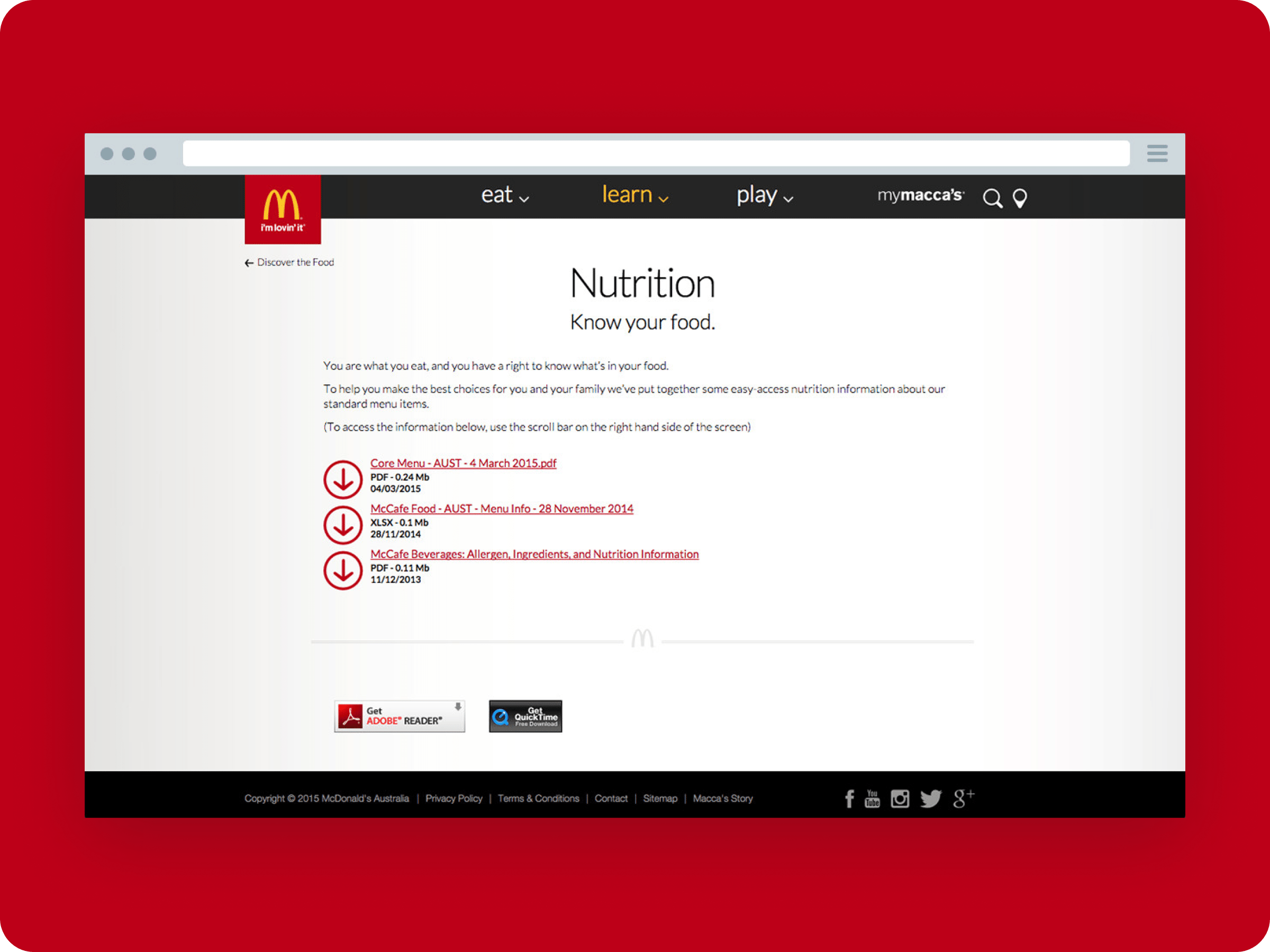 McDonalds - Corporate Website